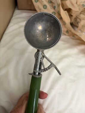 Vintage Ice Cream Scoop with Green Handle